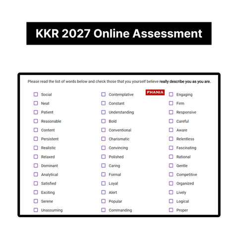 2027 KKR Predictive Cognitive Assessment Exact Questions & Answers