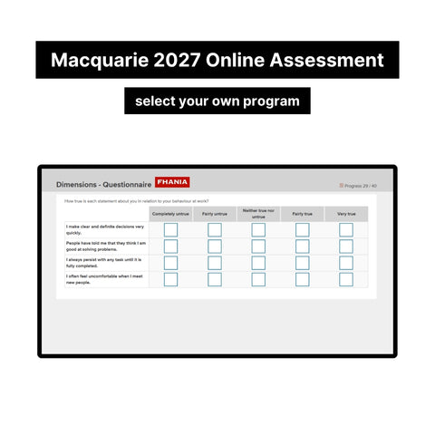 2027 Macquarie Online Psychometric Assessment Tutorials