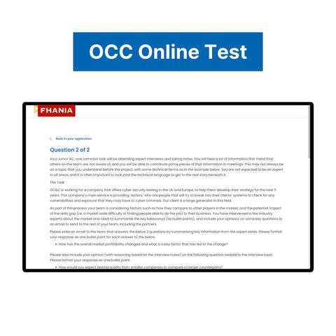 2025 OC&C Strategy Consultants Online Test Tutorials