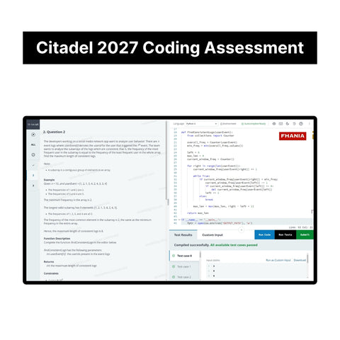 2027 Citadel Online Assessment and Coding Challenge Tutorials