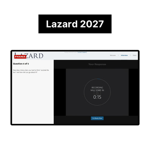 2027 Lazard Online Assessment Video Interview Exact Questions and Answers