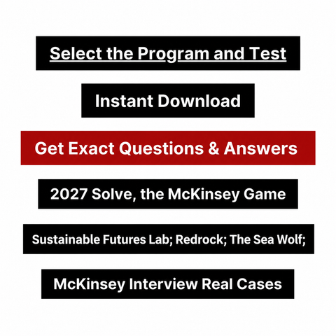 2027 McKinsey Solve Game, RedRock, Sea Wolf, Sustainable Futures Lab, Case Interview Interactive Simulations