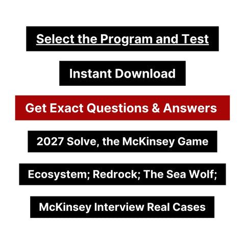 2027 McKinsey Solve Game, RedRock, Sea Wolf, Sustainable Futures Lab, Case Interview Interactive Simulations