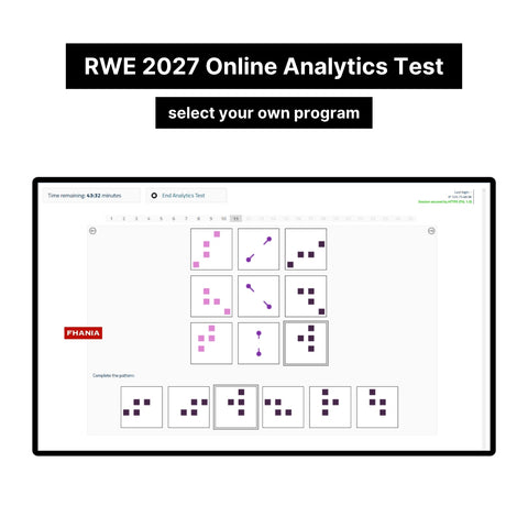 2027 RWE Standardised Assessment Online Analytics Test and Tutorials