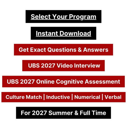 2027 UBS Online Assessment and ModernHire Video Interview Answers