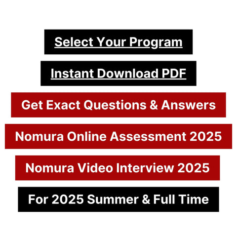 2025 Nomura Online Assessment and Video Interview Exact Questions