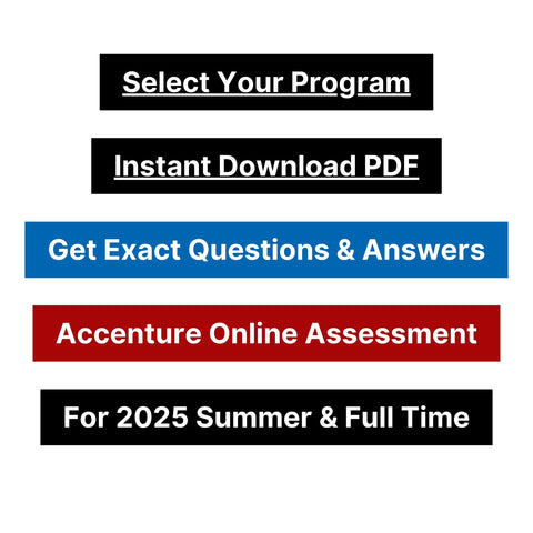 2025 Accenture Online Assessment and Video Interview Exact Questions and Answers