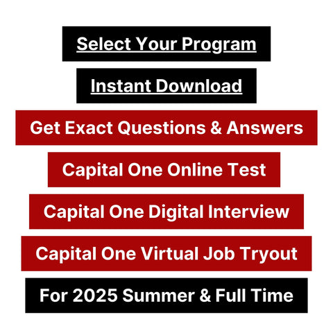 2025 Capital One Online Test and Virtual Job Tryout Digital Interview Tutorials