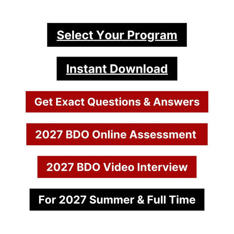 2027 BDO Interactive Assessment Online Assessment Exact Questions and Answers