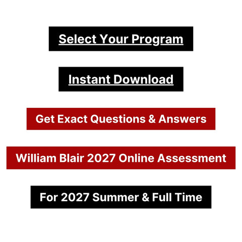 2027 William Blair Online Pre-recruiting Assessments Questions & Answers