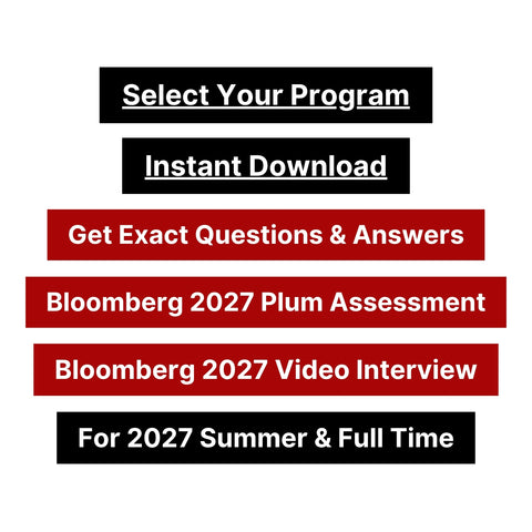 2027 Bloomberg Plum Online Assessment & Video Interview Tutorials