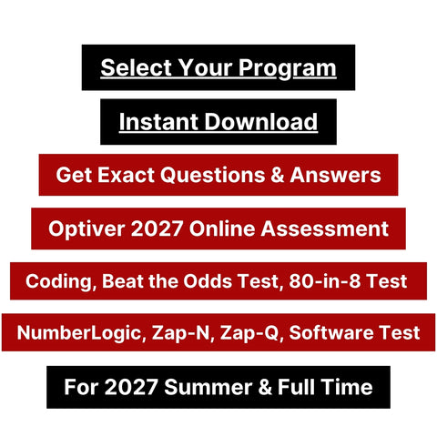 2027 Optiver Online Assessment Exact Questions & Answers