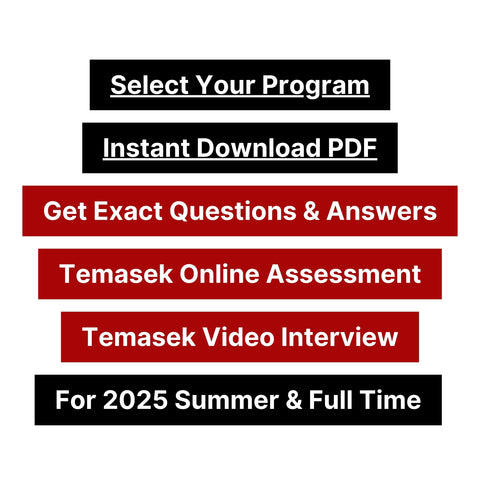 2025 Temasek Online Assessment & Video Interview Answers