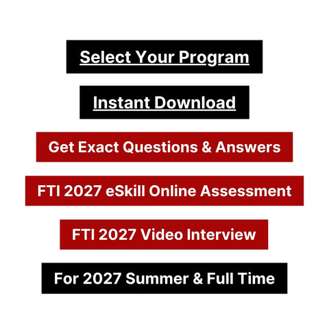 2027 FTI Consulting Pre-recorded Video Interview & Online Assessment Tutorials