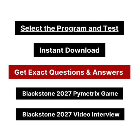 2027 Blackstone Pymetrics Games Digital Interview Technical Assessment Questions & Answers