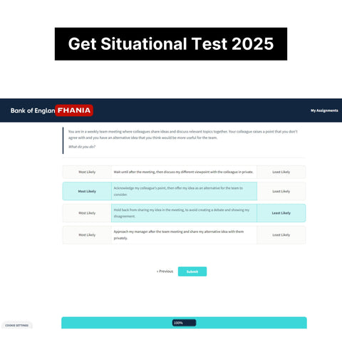 2025 Bank of England Situational Judgement Test and Video Interview Exact Questions and Answers