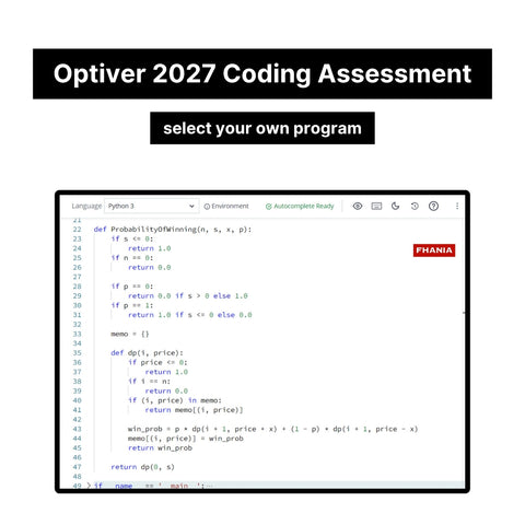 2027 Optiver Online Assessment Exact Questions & Answers