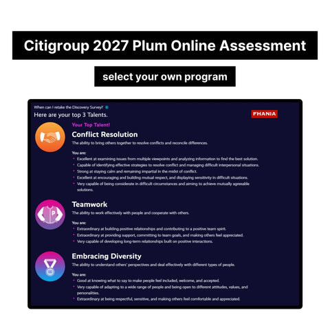 2027 Citigroup Online Assessment Plum Tutorials