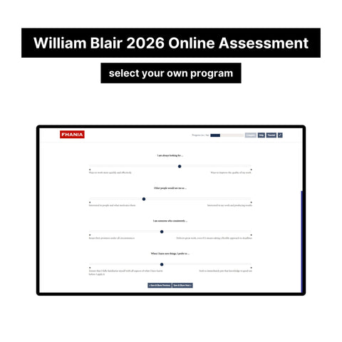 2026 William Blair Online Pre-recruiting Assessments Questions & Answers