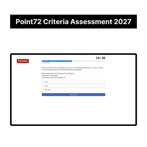 2027 Point72 Academy Criteria Assessment Exact Questions and Answers