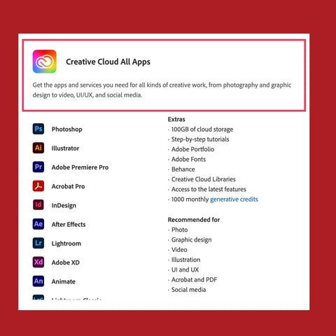 85% Discount Adobe Creative Cloud All Apps Gift Card - Offer