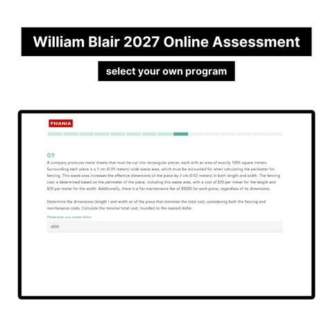 2027 William Blair Online Pre-recruiting Assessments Questions & Answers