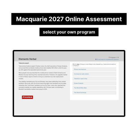 2027 Macquarie Online Psychometric Assessment Tutorials