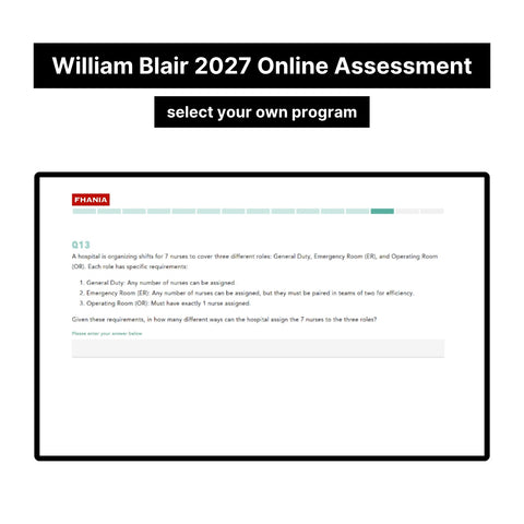2027 William Blair Online Pre-recruiting Assessments Questions & Answers